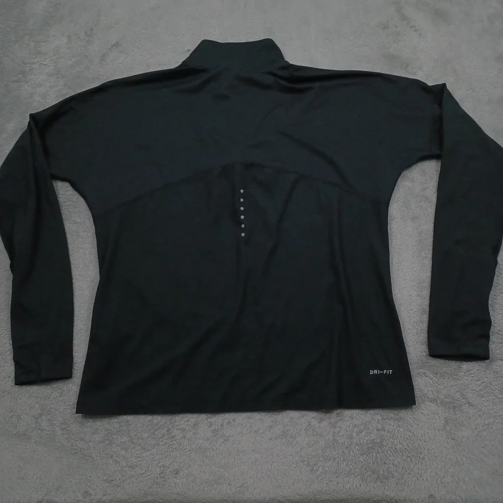 Nike Top Womens Medium Black 1/4 Zip Pullover Dri Fit Running Activewear‎